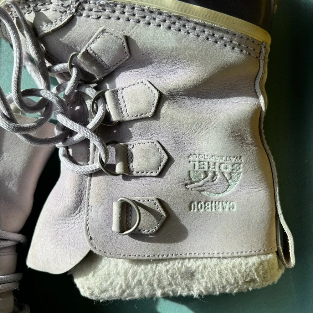 Sorel Caribou Light Purple Boots Waterproof Insulated Lace Up Women’s Size 8 - Picture 6 of 15